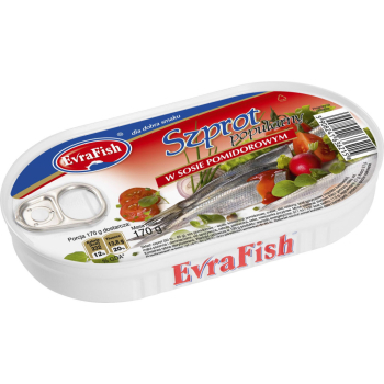 EVRA FISH SZPROT W POMIDORZE        170G