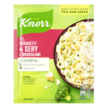 KNORR FIX DO SPAGHETTI 4 SERY Z BROKUŁAMI       39G