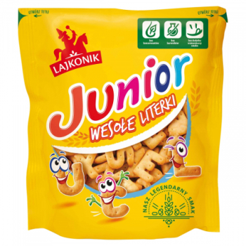 LAJKONIK KRAKERSY JUNIOR WESOŁE LITERKI 120G