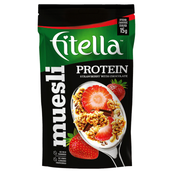 FITELLA PŁATKI MUSLI PROTEIN STROWBERRY WITH CHOCOLATE 50G