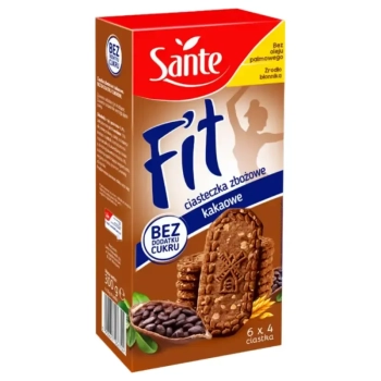 SANTE CIASTKA FIT ZBOŻOWE KAKAO BEZ CUKRU 300G