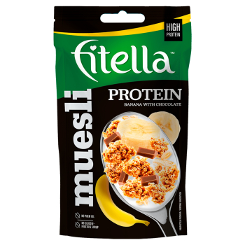 FITELLA PŁATKI MUSLI PROTEIN BANAN CZEKOLADA   50G