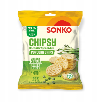 SONKO CHIPSY KUKURYDZIANE ZIELONA CEBULKA 20G