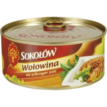 SOKOŁÓW KONSERWA WOŁOWINA W SOSIE WłASNYM   300G