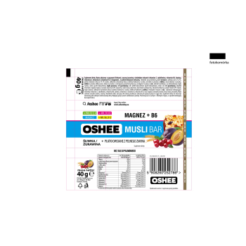 Oshee - Batonik Zbożowy Musli 40g śliwka-żurawina