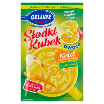 KISIEL GELLWE SLODKI KUBEK 3 OWOCE 30G MANGO-ANANAS-JABLKO