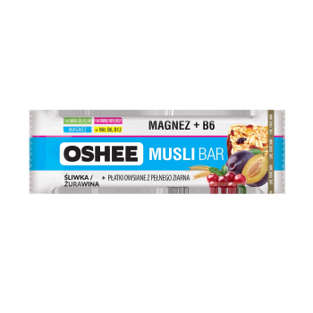 Oshee - Batonik Zbożowy Musli 40g śliwka-żurawina