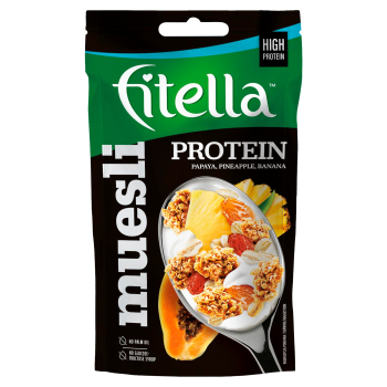 FITELLA PŁATKI MUSLI PROTEIN PAPYA PINAPPLE BANANA  50G