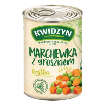 SAŁATKA KWIDZYN MARCHEWKA Z GROSZKIEM 400G PUSZKA