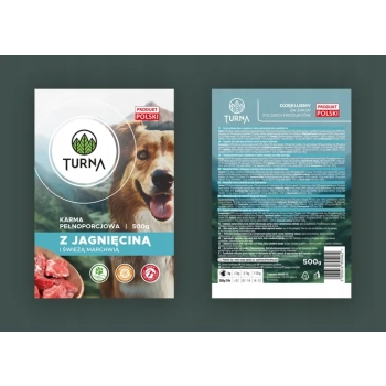 MOKRA KARMA TURNA DLA PSA Z JAGNIĘCINĄ  500G