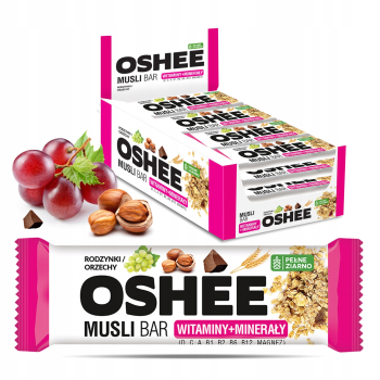 OSHEE BATON VITAMIN MUSLI RODZYNKI ORZECH 25x40G