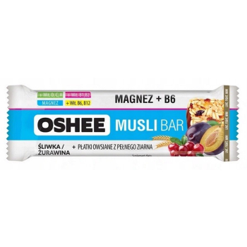 Oshee - Batonik Zbożowy Musli 40g śliwka-żurawina