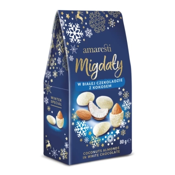 AMARESTI MIGDAŁY W BIAŁEJ CZEKOLADZIE KOKOS 80G