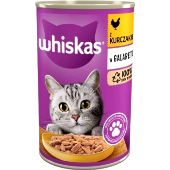 WHISKAS KURCZAK W GALARETCE PUSZKA 400G