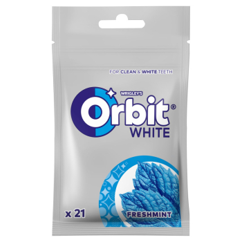 ORBIT GUMA TOREBKA WHITE FRESH MINT 29G