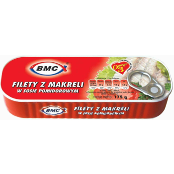 BMC FILET Z MAKRELI W SOSIE POMIDOROWYM    175G