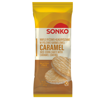 SONKO WAFLE RYŻOWE W POLEWIE KARMELOWEJ  65G