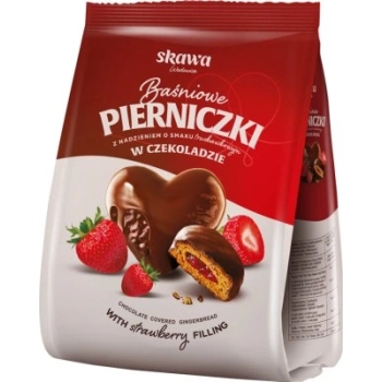 SKAWA CIASTKA PIERNIKI W CZEKOLADZIE TRUSKAWKA 150G