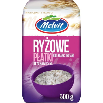 MELVIT PŁATKI RYŻOWE BŁYSKAWICZNE 500G