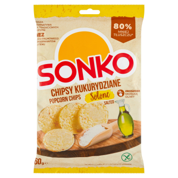 Sonko. Chipsy kukurydziane solone 60 g.