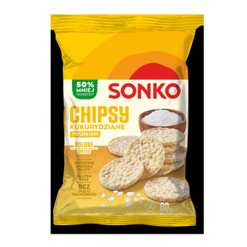 Sonko. Chipsy kukurydziane solone 60 g.