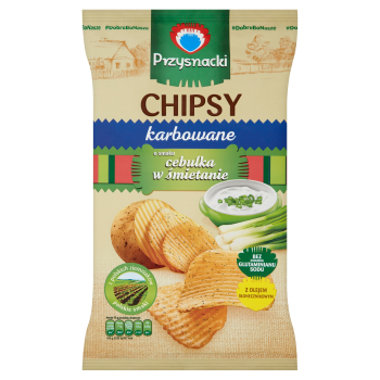CHIPSY PRZYSNACKI KARBOWANE CEBULA W SMIETANIE.135G