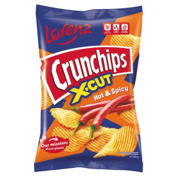 CRUNCHIPS CHIPS  XCUT HOT&SPICE      140G