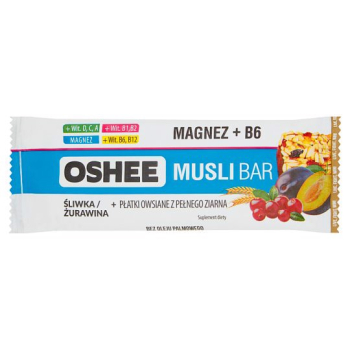 Oshee - Batonik Zbożowy Musli 40g śliwka-żurawina