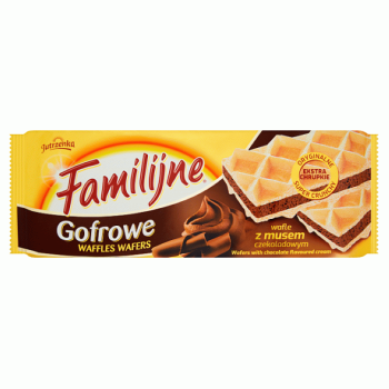JUTRZENKA WAFLE FAMILIJNE GOFROWE CZEKOLADOWE  130G